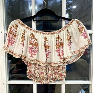 Forever21 Boho Off the Shoulder Crop Top